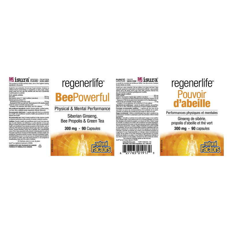 Natural Factors RegenerLife BeePowerful Label
