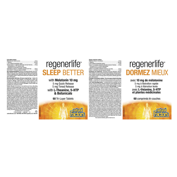 Natural Factors RegenerLife Sleep Better Tri-Layer Label
