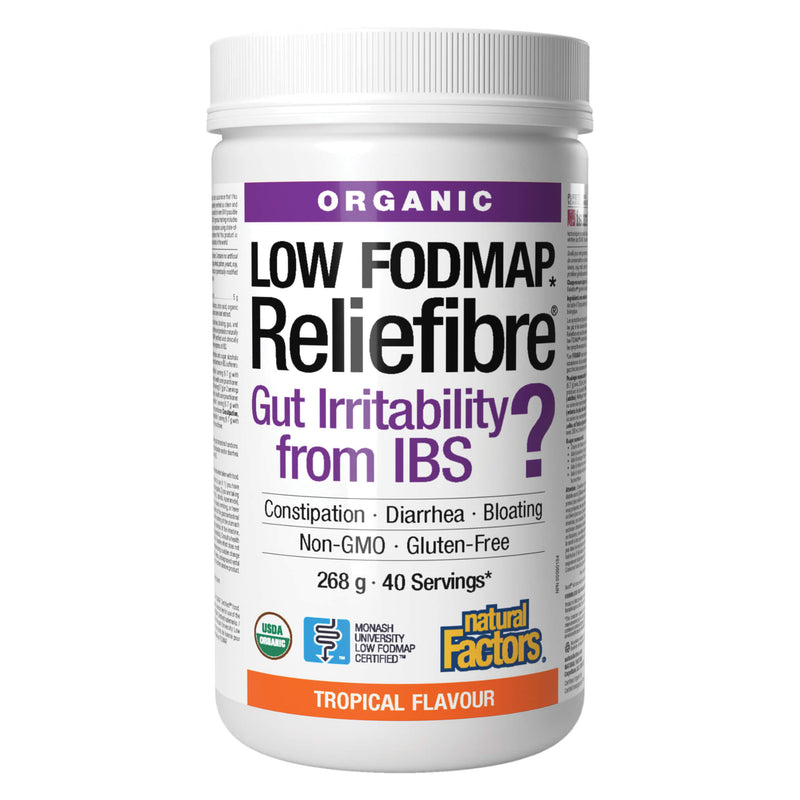 Bottle of Natural Factors Reliefibre Tropical Flavour 268g
