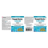 Natural Factors Travel Biotic BB536 10 Billion Live  Probiotic Cultures 60 Vegetarian Capsules Label
