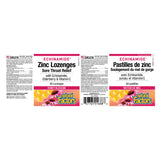 Natural Factors Zinc Lozenges with Echinamide, Elderberry & Vitamin C Honey Blossom Flavour Label
