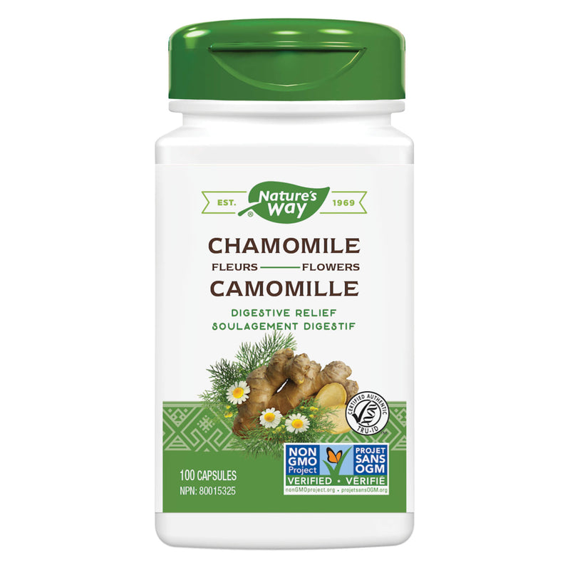Bottle of Nature's Way Chamomile Flowers 100 Capsules
