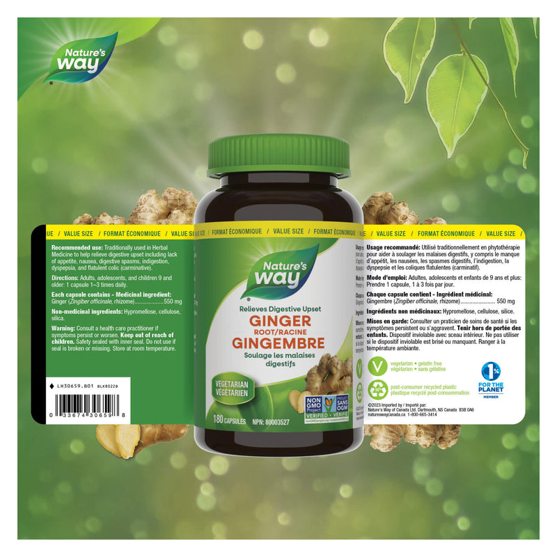 Nature's Way Ginger Root Label
