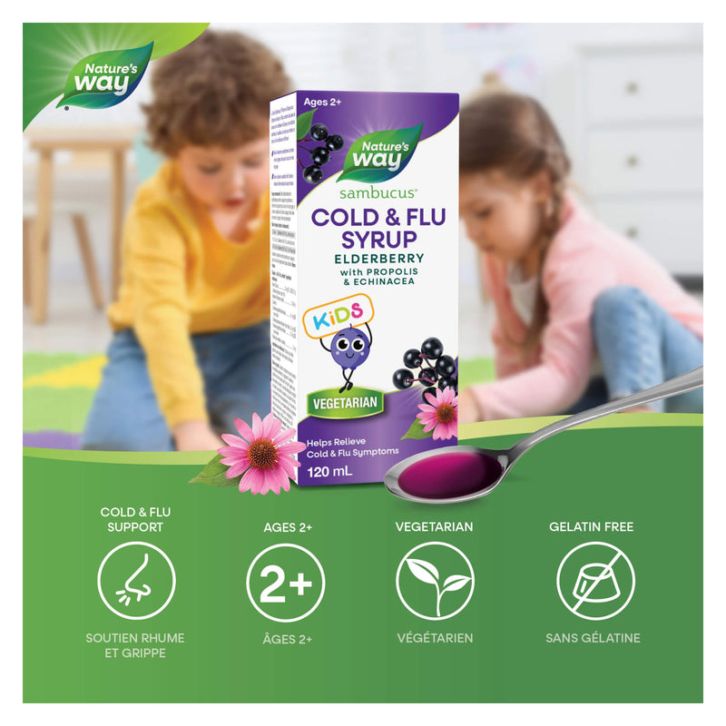 Nature's Way Kids Sambucus Cold and Flu Care Syrup Information 
