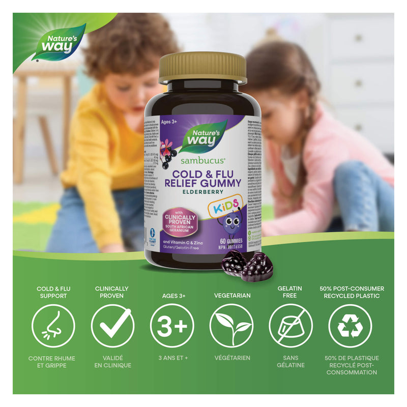 Nature's Way Sambucus Cold & Flu Relief Kids Gummies Information 
