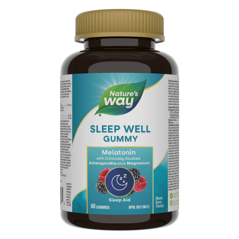 Bottle of Nature'sWay SleepWellGummy MixedBerryFlavour 60Gummies