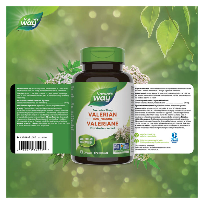 Nature's Way Valerian Root Label
