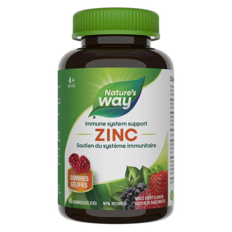 Bottle of Nature'sWay ZincGummies MixedBerry 60Gummies
