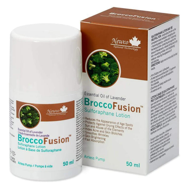 Box & Bottle of Newco BroccoFusion SulforaphaneLotion Lavender 50ml
