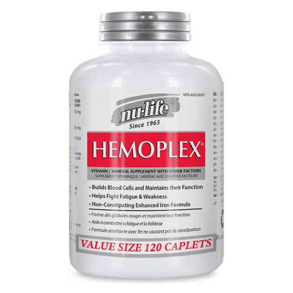 Bottle of Nu-Life Hemoplex 120Caplets