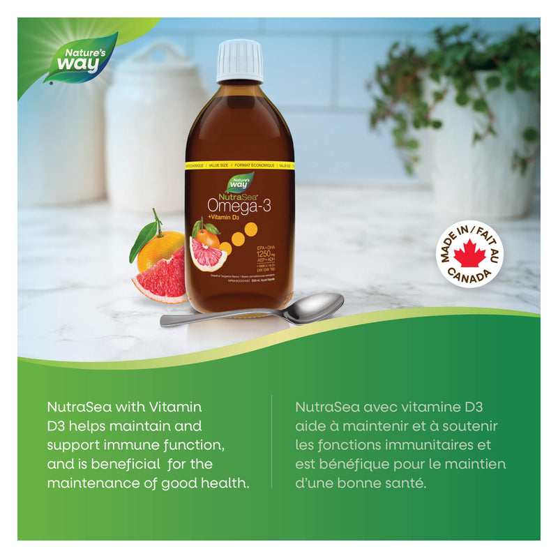 NutraSea NutraSea +D Omega-3 Liquid Grapefruit Tangerine Flavour - Benefits
