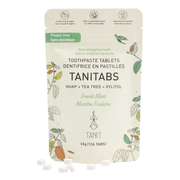 TANIT TanitabsToothpasteTablets CompostablePouch FreshMint 45g(124Tabs)