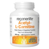 Bottle of NaturalFactors Regenerlife Acetyl-L-Carnitine 500mg 120VegetarianCapsules