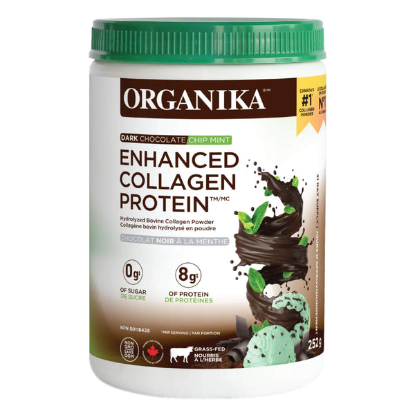 Organika EnhancedCollagenProtein DarkChocolateChipMint 252g