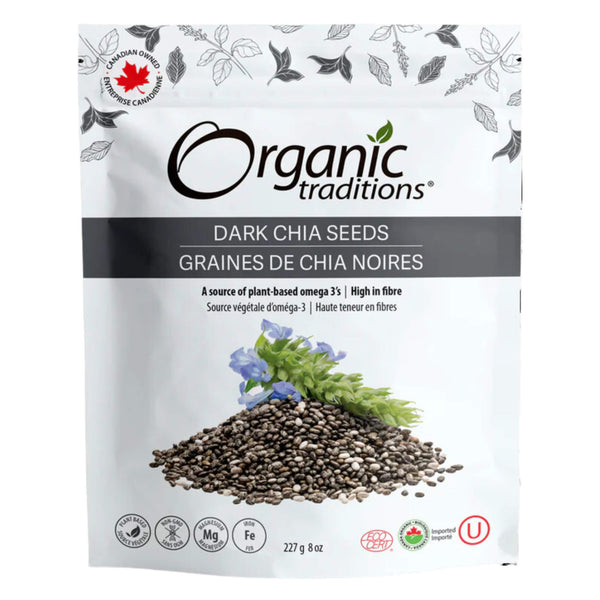 Bag of Organic Traditions Dark Chia Seeds 227g
