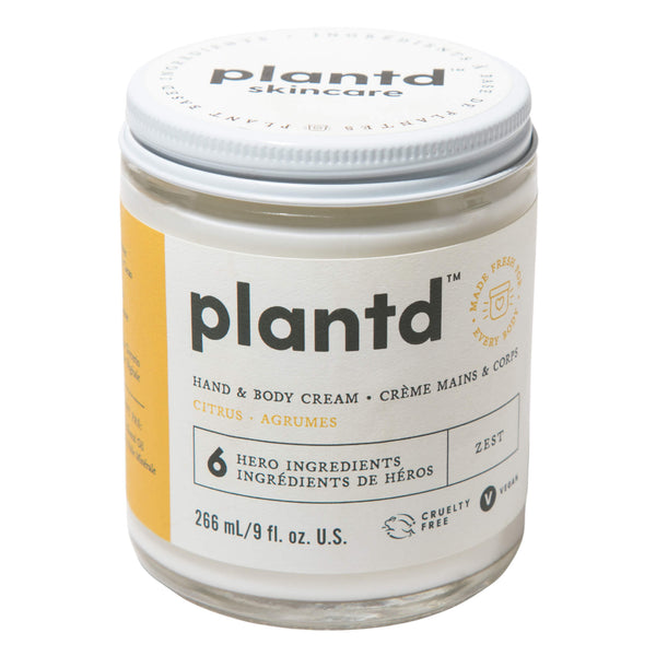 Jar of Plantd Hand&BodyCream Zest 266ml