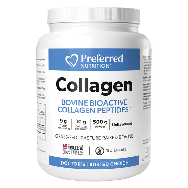 Tub of PreferredNutrition Collagen Bovine Unflavoured 500g Powder