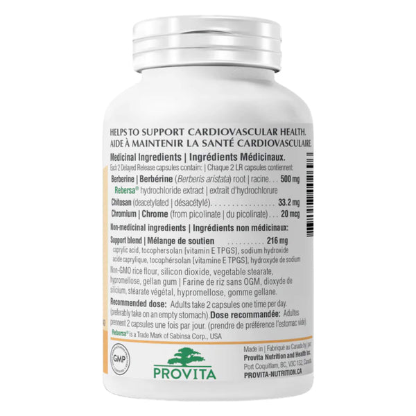 Bottle Back of Provita Berberine TPGS™ 
