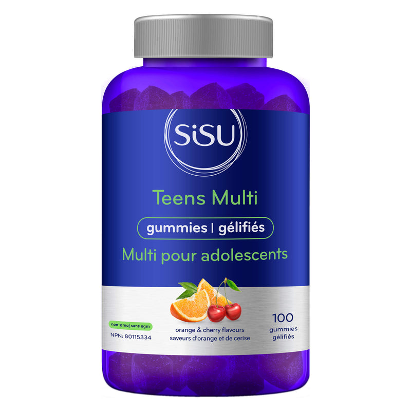 Bottle of Sisu Teens Multi Orange & Cherry Flavours 100 Gummies