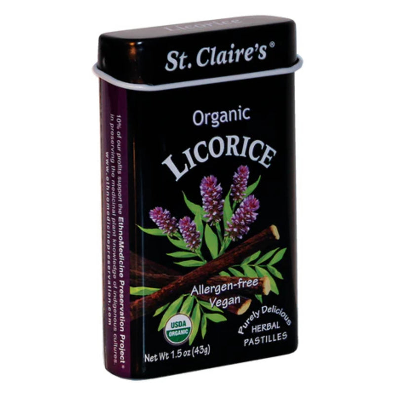 Tin of St.Claire's Pastilles Licorice 43g