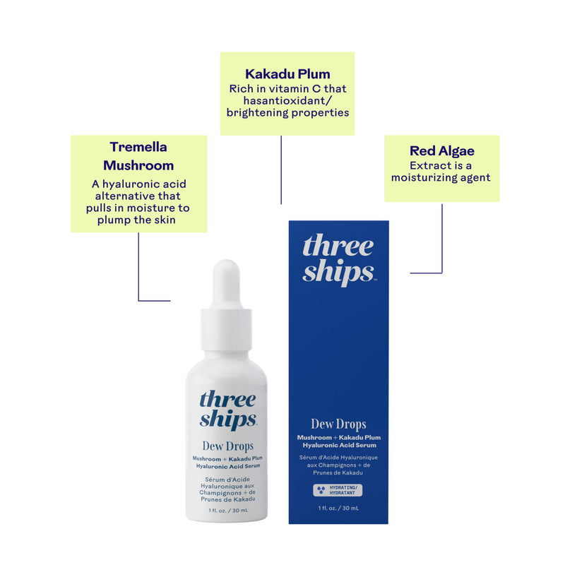 Three Ships Dew Drops Mushroom Hyaluronic Acid + Vitamin C Serum Information
