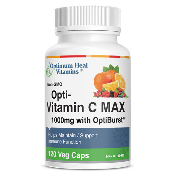 Bottle of Opti-Vitamin C MAX with OptiBurst 120 Veg Caps