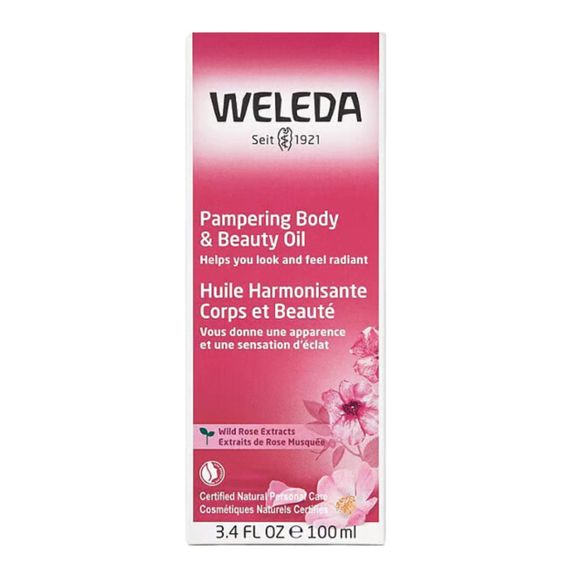 Box of Weleda Pampering Body & Beauty Oil - Wild Rose 3.4 Ounces
