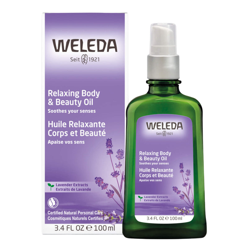 Box & Bottle of Weleda Relaxing Body & Beauty Oil - Lavender 3.4 Ounces
