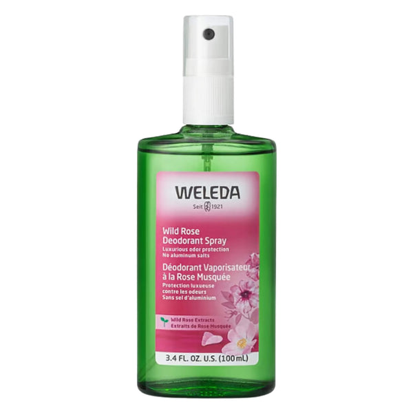 Spray Bottle of Weleda Wild Rose Deodorant 3.4 Ounces
