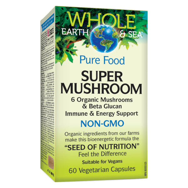 Box of Whole Earth & Sea Super Mushroom 60 Vegetarian Capsules (New Sku)
