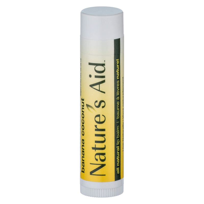 Tube of Nature's Aid True Natural Lip Balm Banana Coconut