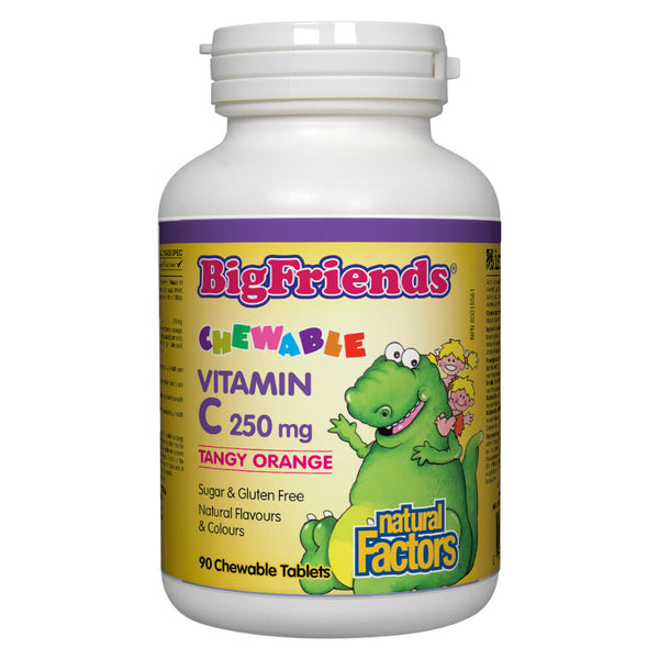 Bottle of Big Friends® Chewable Vitamin C 250 mg (Tangy Orange Flavour) 90 Chewable Tablets