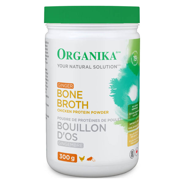 Bottle of Bone Broth Chicken Protein Powder Ginger Flavour 300 Grams