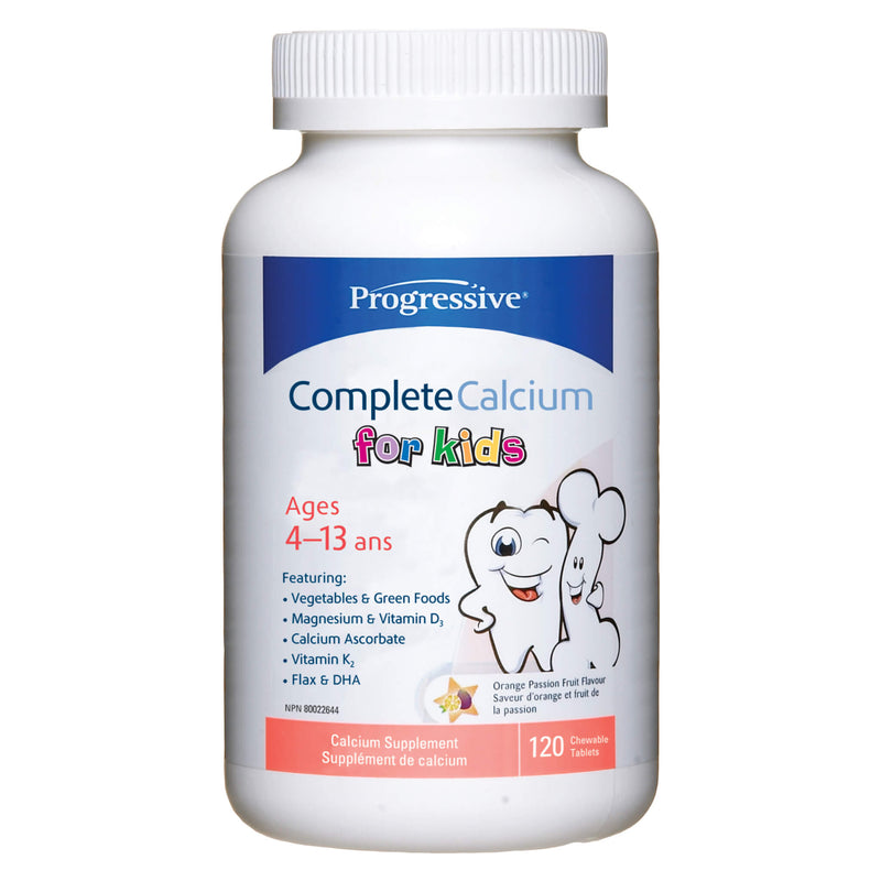 Bottle of Progressive Complete Calcium for Kids 120 Chewable Tablets