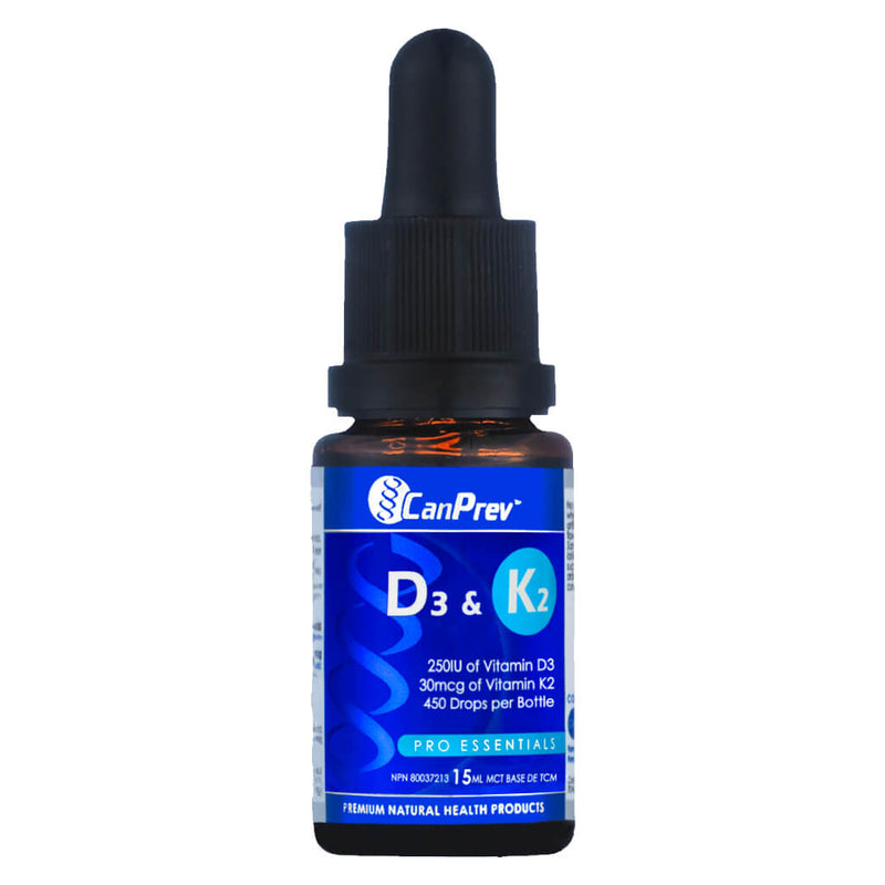 Dropper Bottle of CanPrev D3 & K2 Drops 15 Milliliters