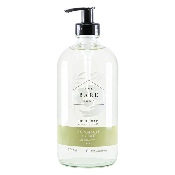 Pump Bottle of The Bare Home Dish Soap Bergamot & Lime 500 Milliliters