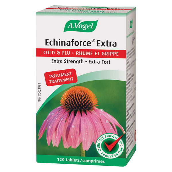 Box of Echinaforce Extra Cold & Flu Extra Strength 120 Tablets | Optimum Health Vitamins, Canada 