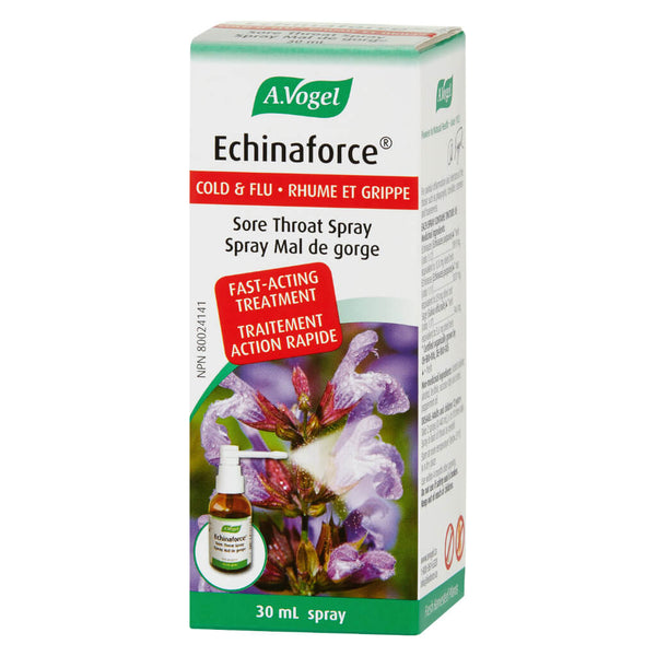 Box of A. Vogel Echinaforce® Cold & Flu Sore Throat Spray 30 Milliliters
