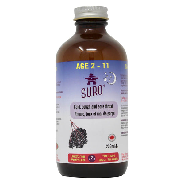 Bottle of Organic Elderberry Syrup Bedtime Formula for Kids 236 Milliliters