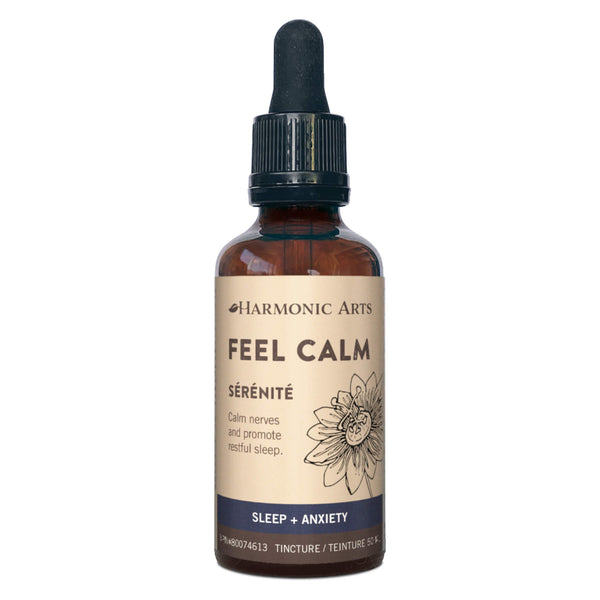 Dropper Bottle of Harmonic Arts Feel Calm Tincture 50 Milliliters