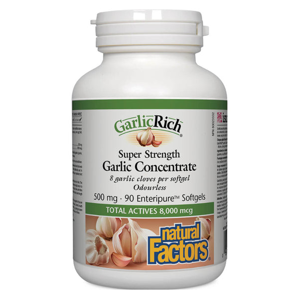 Bottle of GarlicRich® Super Strength Garlic Concentrate 90 EnteripureTM softgels