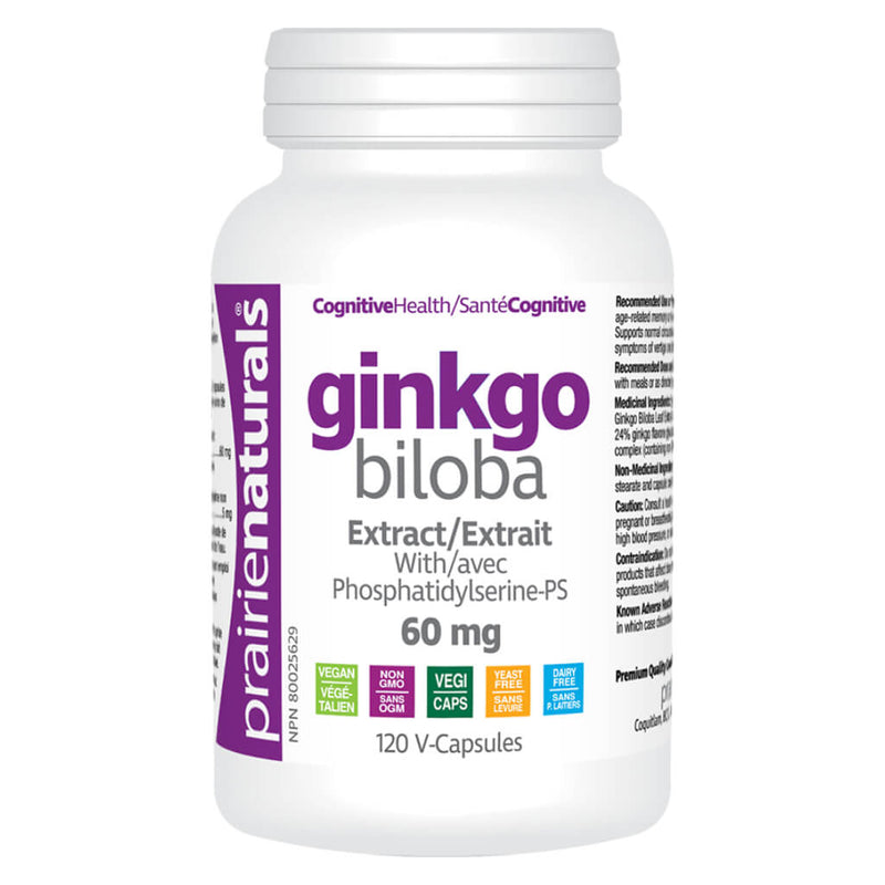 Bottle of Ginkgo Biloba 120 Vegetable Capsules