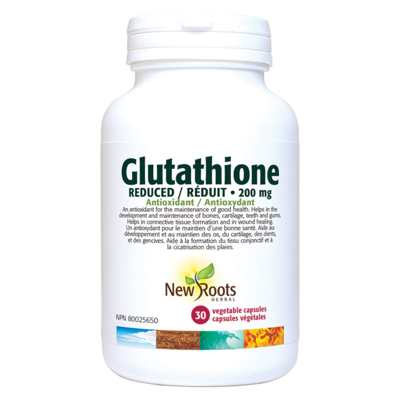 New Roots Glutathione Reduced 200 mg 30 Vegetable Capsules | Optimum Health Vitamins, Canada