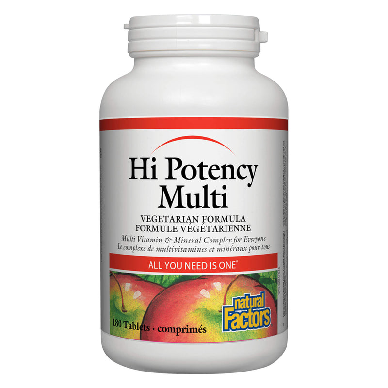 Bottle of Natural Factors Hi Potency Multi 180 Tablets