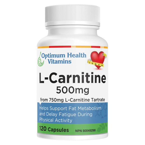 Bottle of L-Carnitine 500 mg 120 Capsules