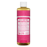 Bottle of Dr. Bronner's Pure Castile Liquid Soap Rose 16 Ounces