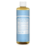 Bottle of Dr. Bronner's Pure Castile Liquid Soap Unscented 16 Ounces