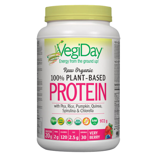 Container of Very Berry Organic Plant-Based Protein 972 Grams