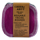 Cheeks Ahoy Reusable Facial Rounds, Cotton Jewel Tones