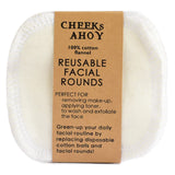 Cheeks Ahoy Reusable Facial Rounds, Cotton White